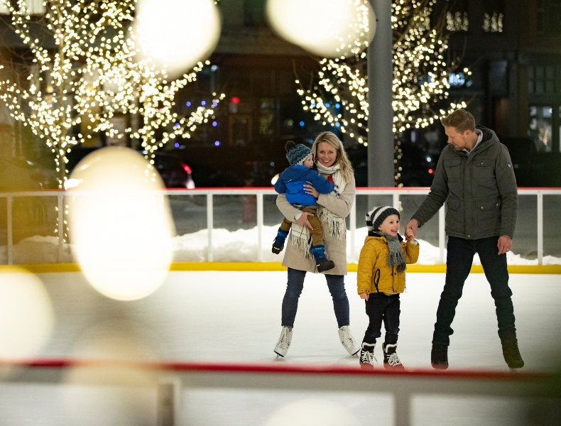 Family ice skating.